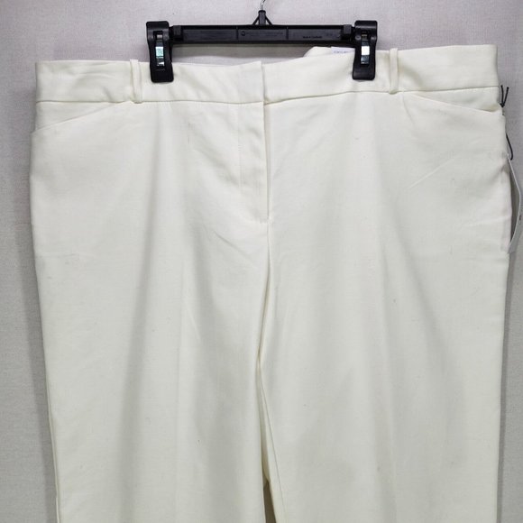 Liz Claiborne Womens Ankle Capri Stretch Pants Size 18 Career Emma Classic White - Picture 9 of 15